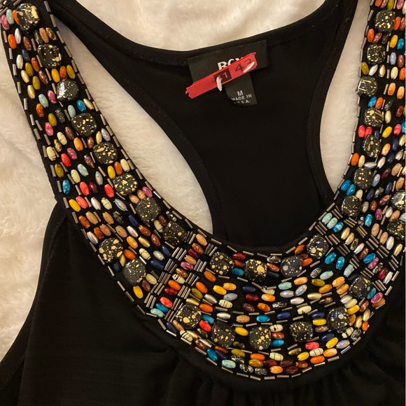BCX Black Beaded Halter Top - Picture 3 of 12